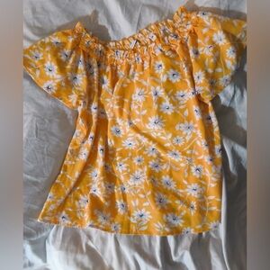 Floral Off-Shoulder Yellow Top